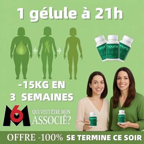 This creative uses a side-by-side body silhouette comparison combined with a clear dosage instruction to sell weight loss supplements.